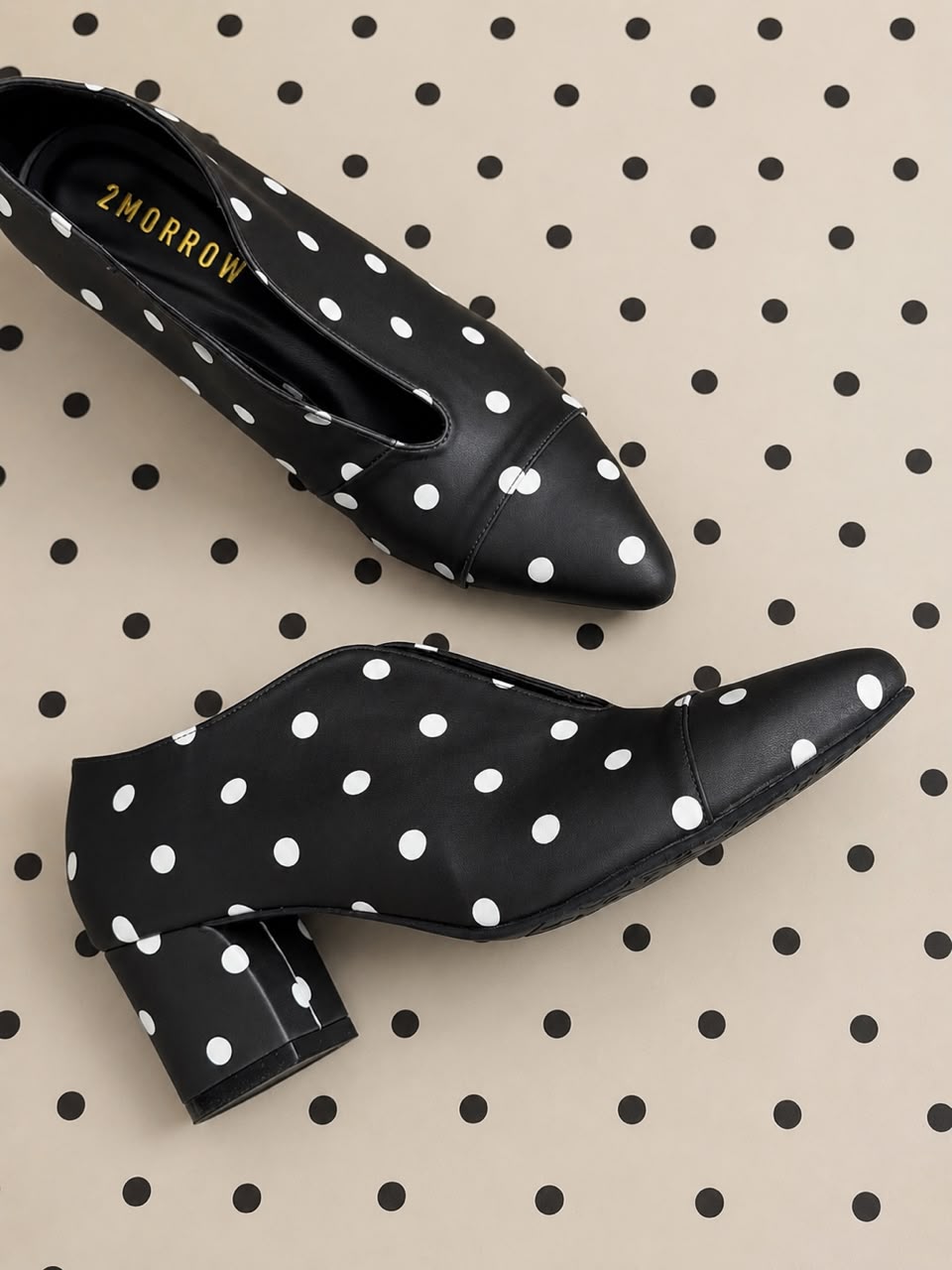 Jayla Opal Heels Chunky - Polka Dots (Preorder)