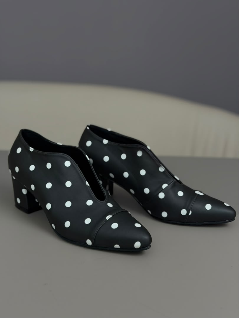 Jayla Opal Heels Chunky - Polka Dots (Preorder)