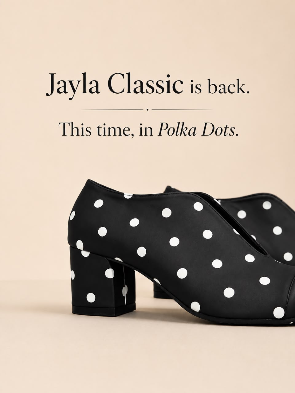 Jayla Opal Heels Chunky - Polka Dots (Preorder)