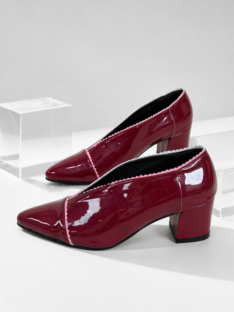 Jayla Opal Heels Chunky -Merlot (Preorder)