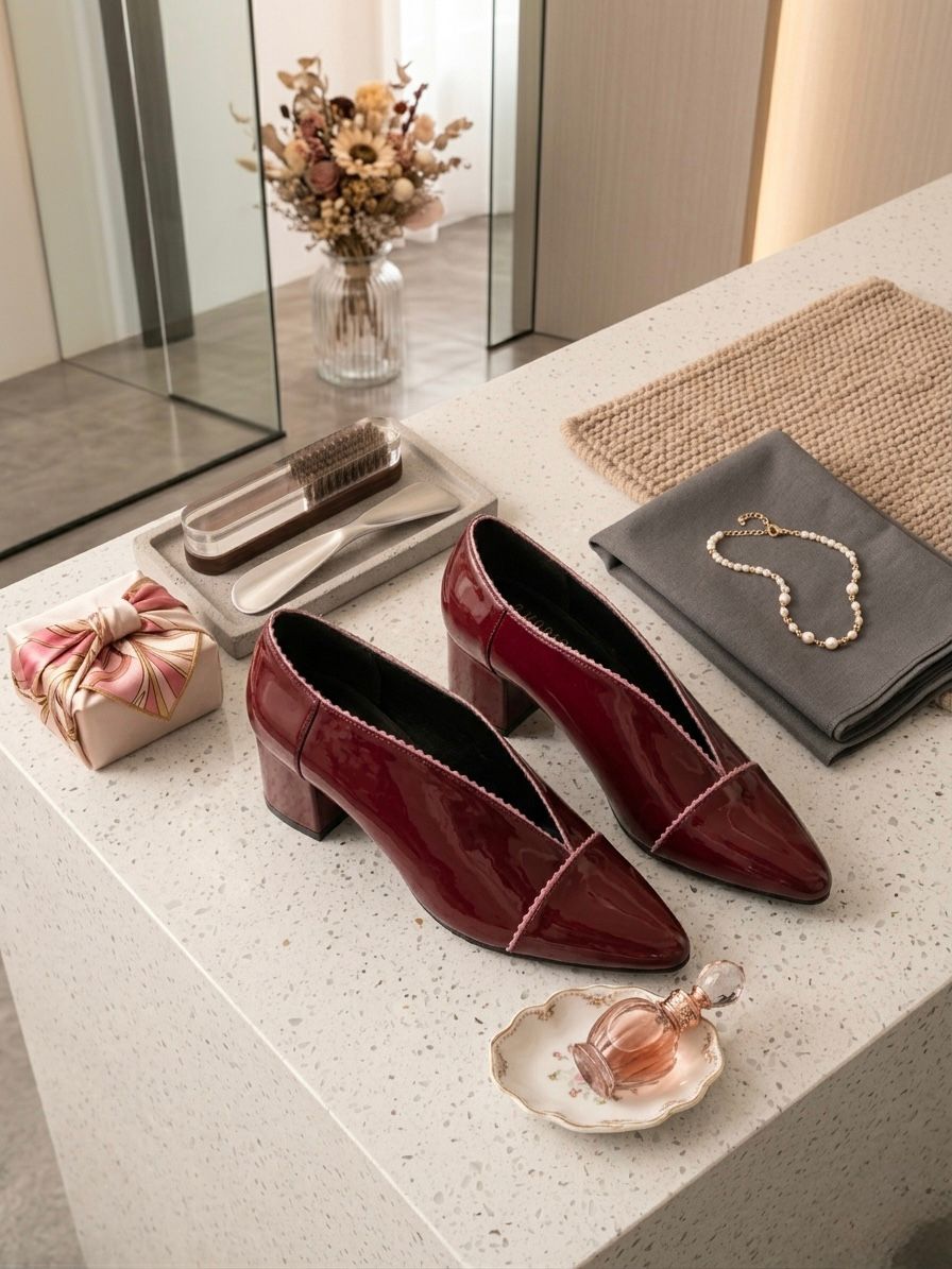 Jayla Opal Heels Chunky -Merlot (Preorder)