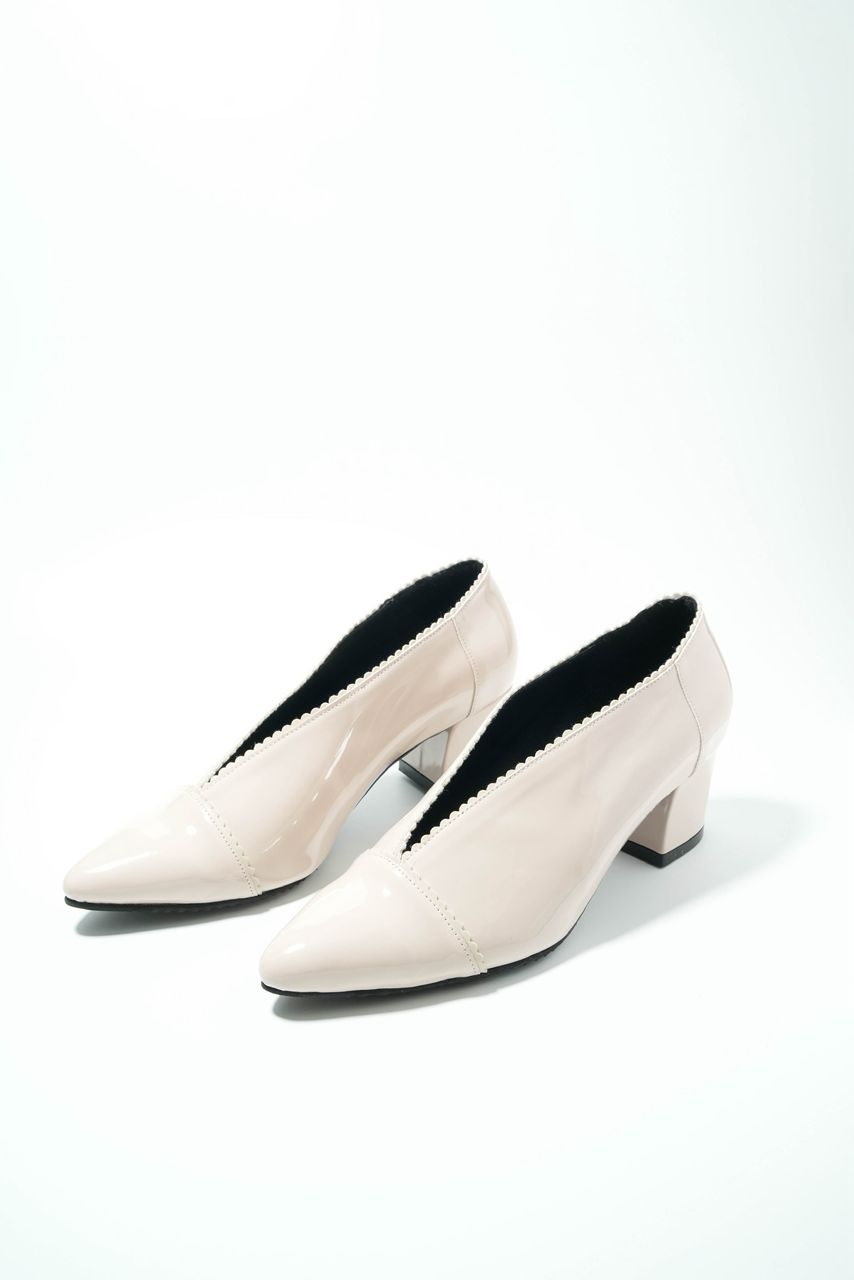 Jayla Opal Heels Chunky - Antique Cream (Preorder)